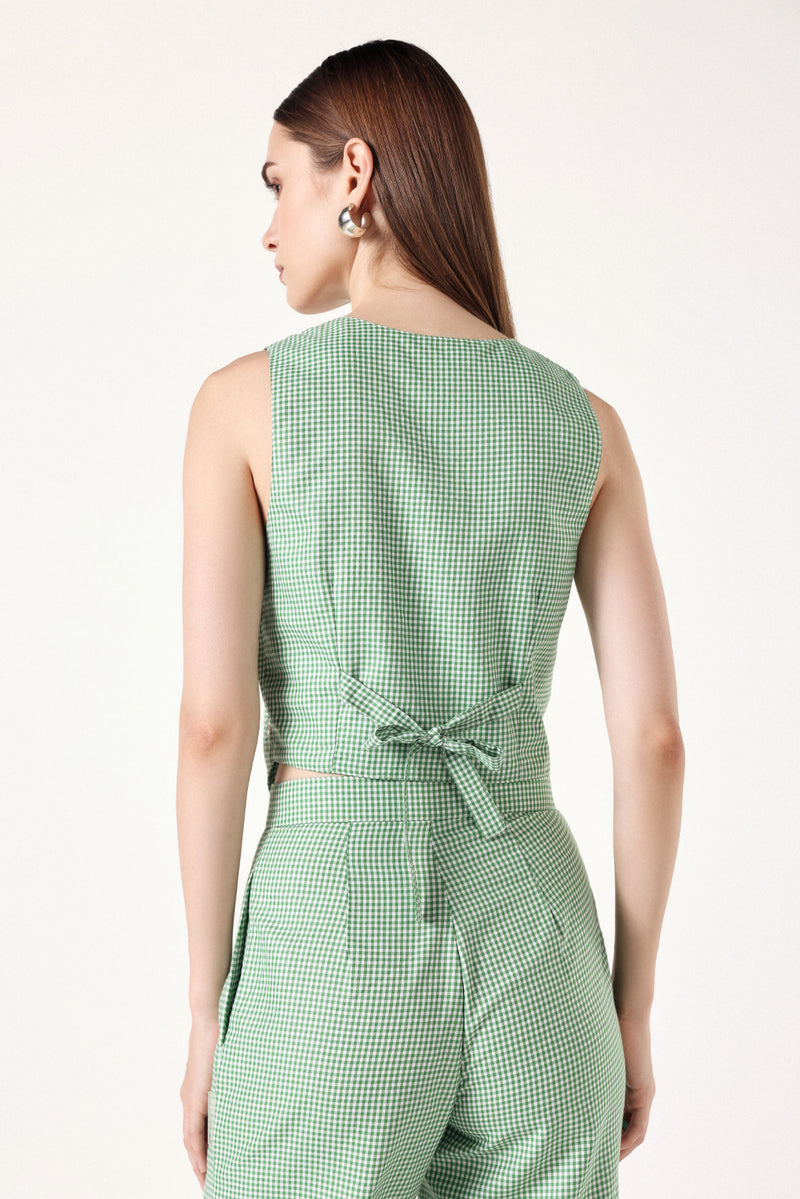Tartan-Twist Vest