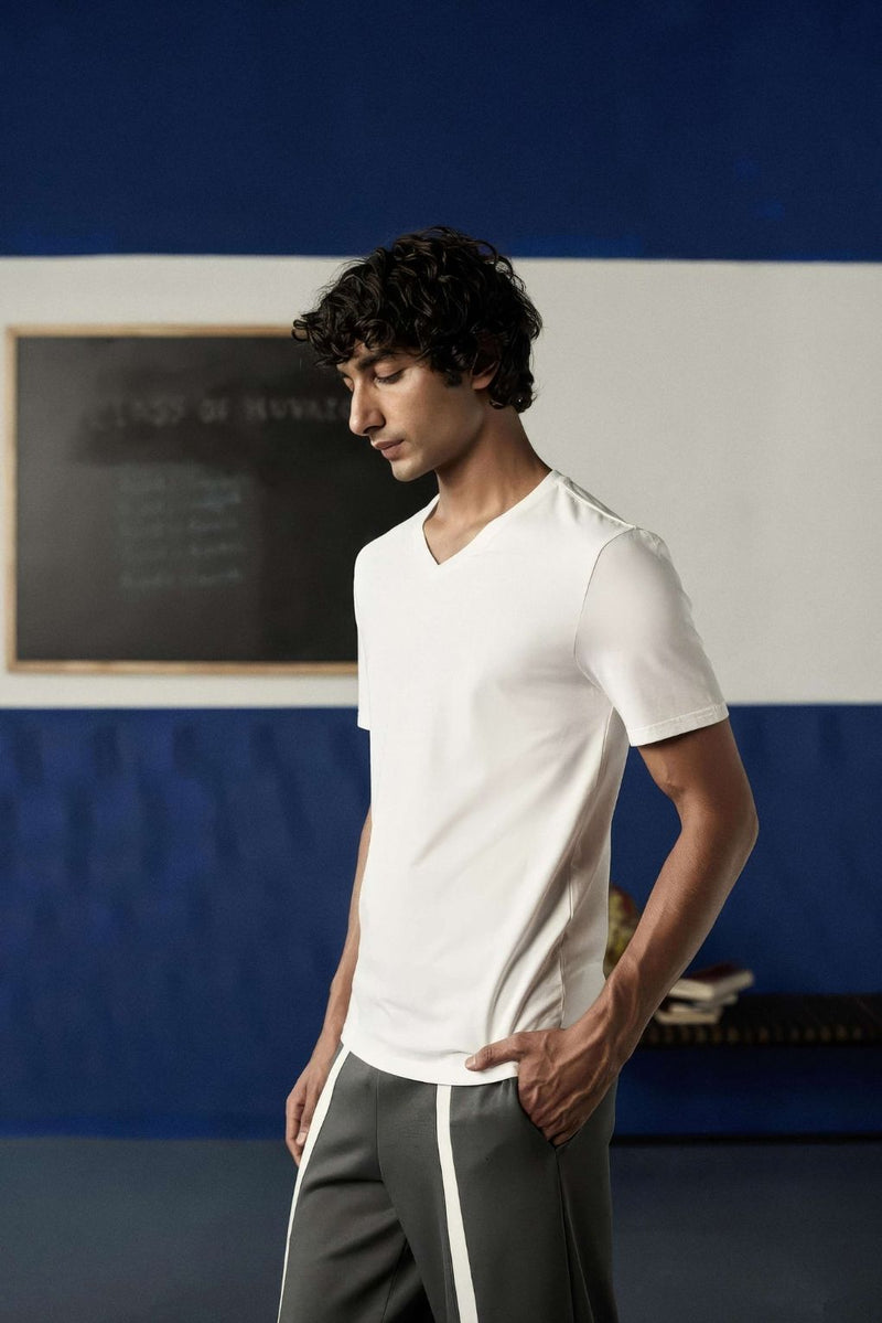 White V-Neck T-shirt