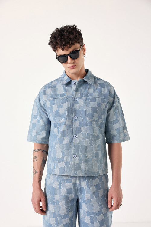 Grid- Lock Denim Co-ord Set