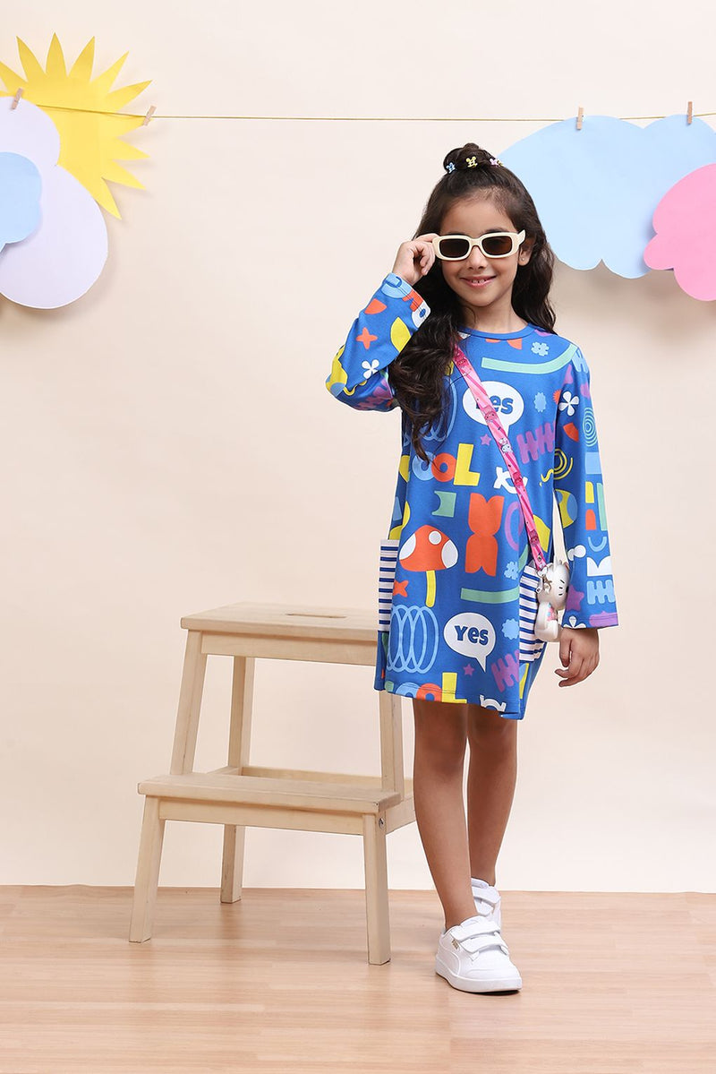 Blue AOP Play Dress