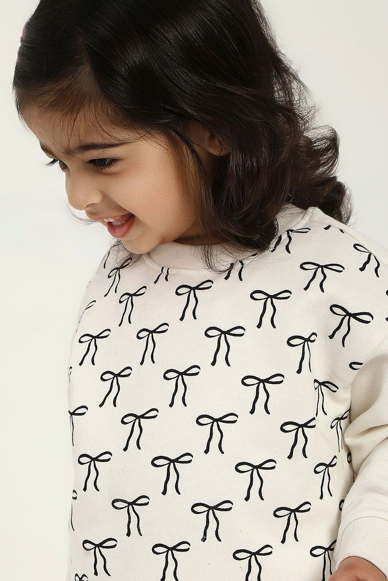 Spunkies Kids white Sweatshirt and Jogger Set