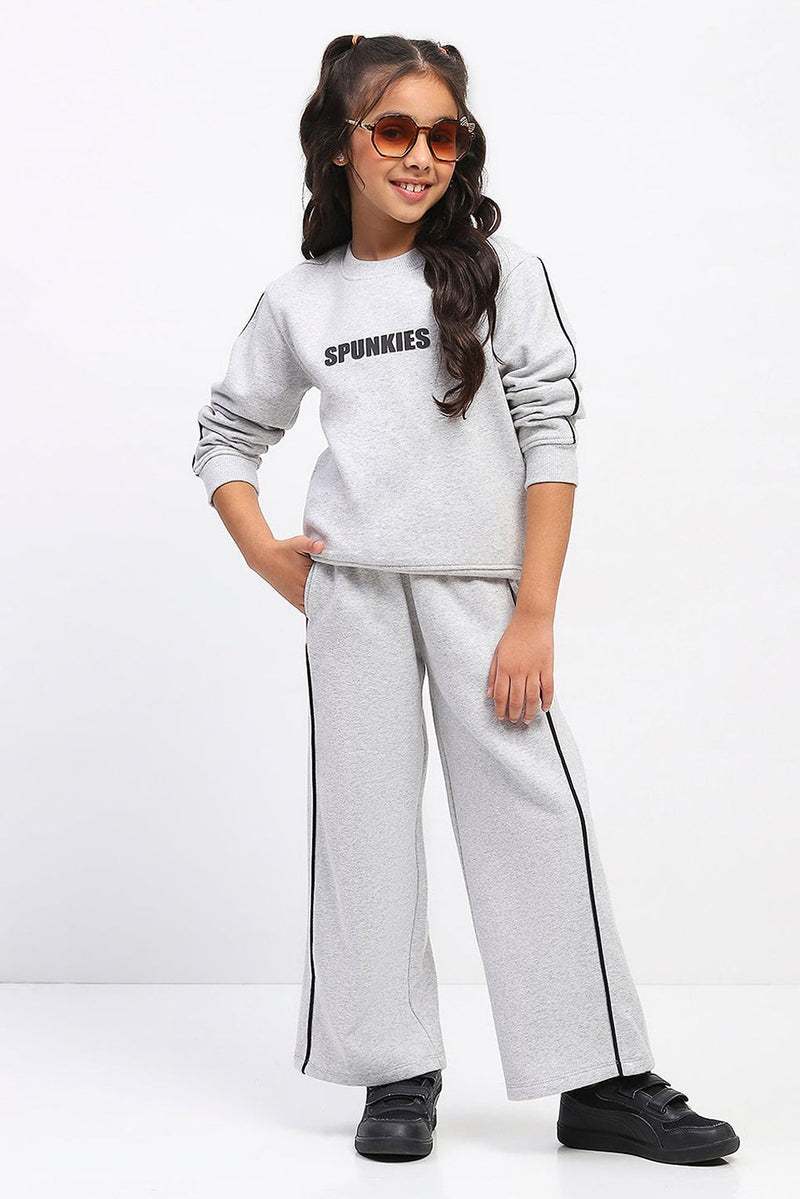Spunkies Girls Grey Long Sleeve Sweatshirt Set