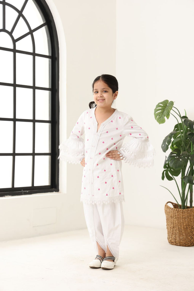 Spunkies Girls White Long Sleeve Kids Set
