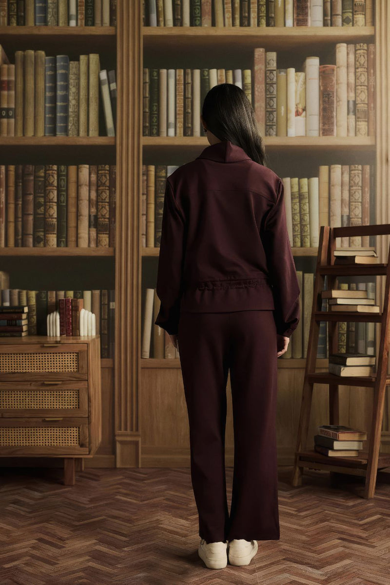 Wine Élan Zip'up Co-ord Set