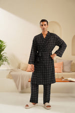 Noire Plaid Wrap Robe