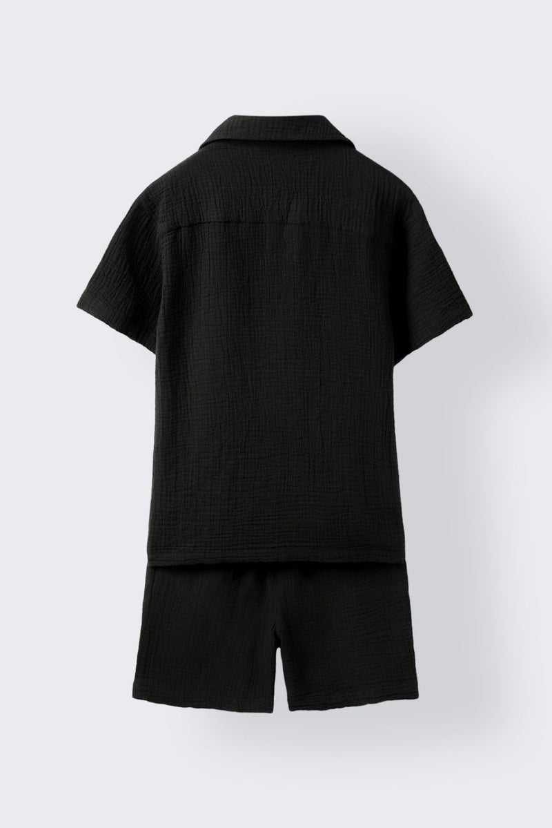 Boys Black Gauze Summer Set