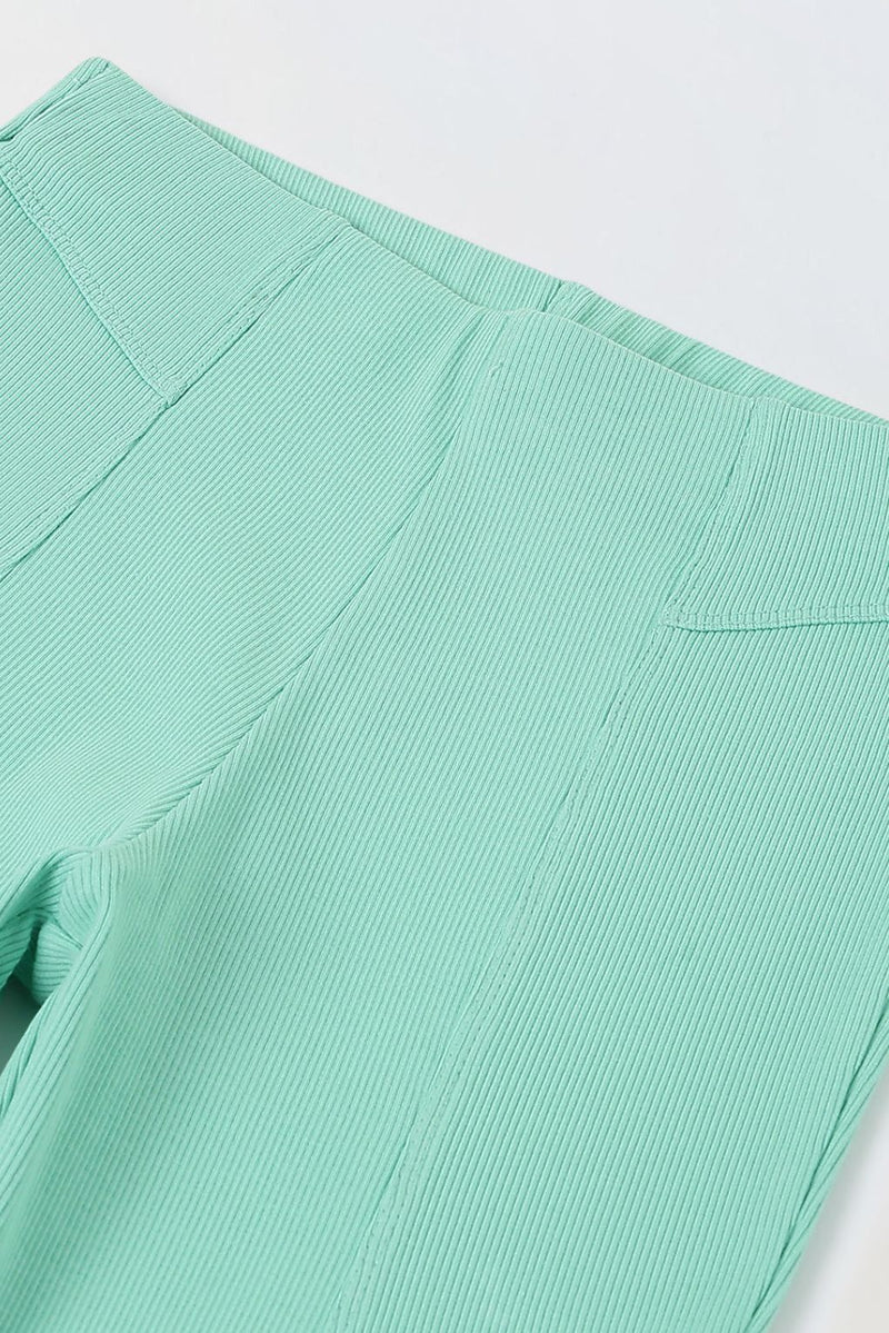 Spunkies Girls Light Green Cotton Ribbed Legging