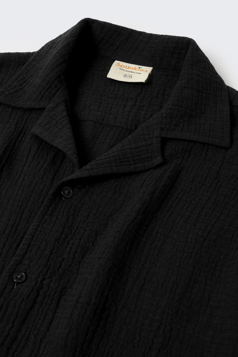 Boys Black Gauze Summer Set