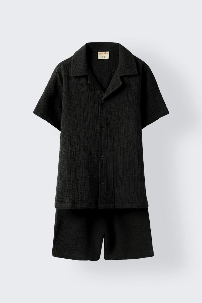 Boys Black Gauze Summer Set
