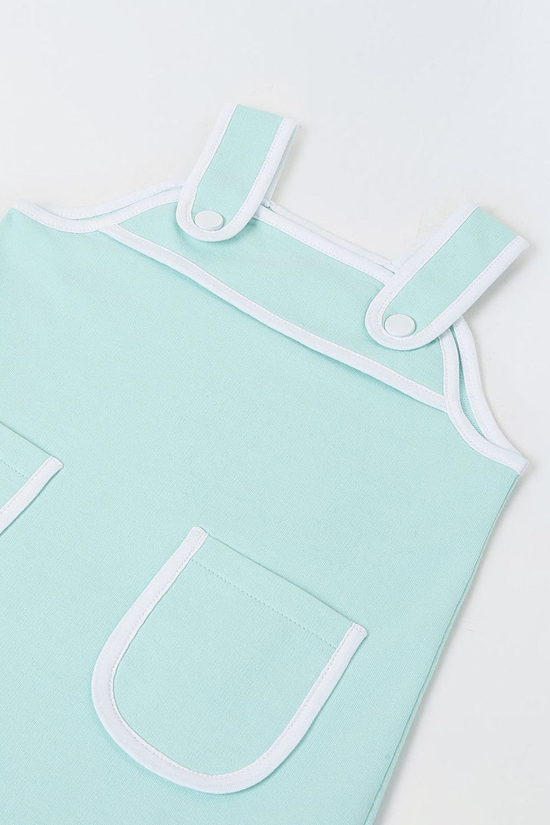 Spunkies Mint Green Girls Solid Square Neck Sleeveless A-Line Dress