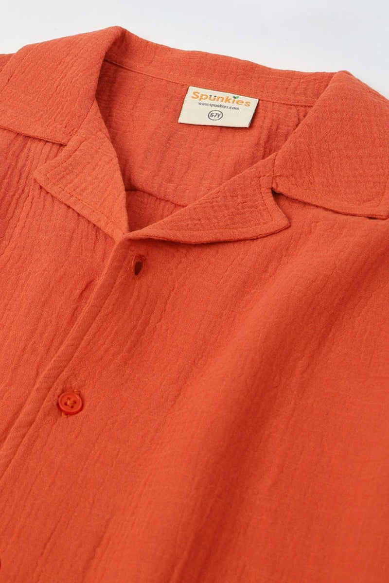 Boys Red Gauze Summer Set