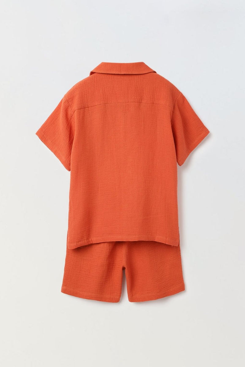 Boys Red Gauze Summer Set