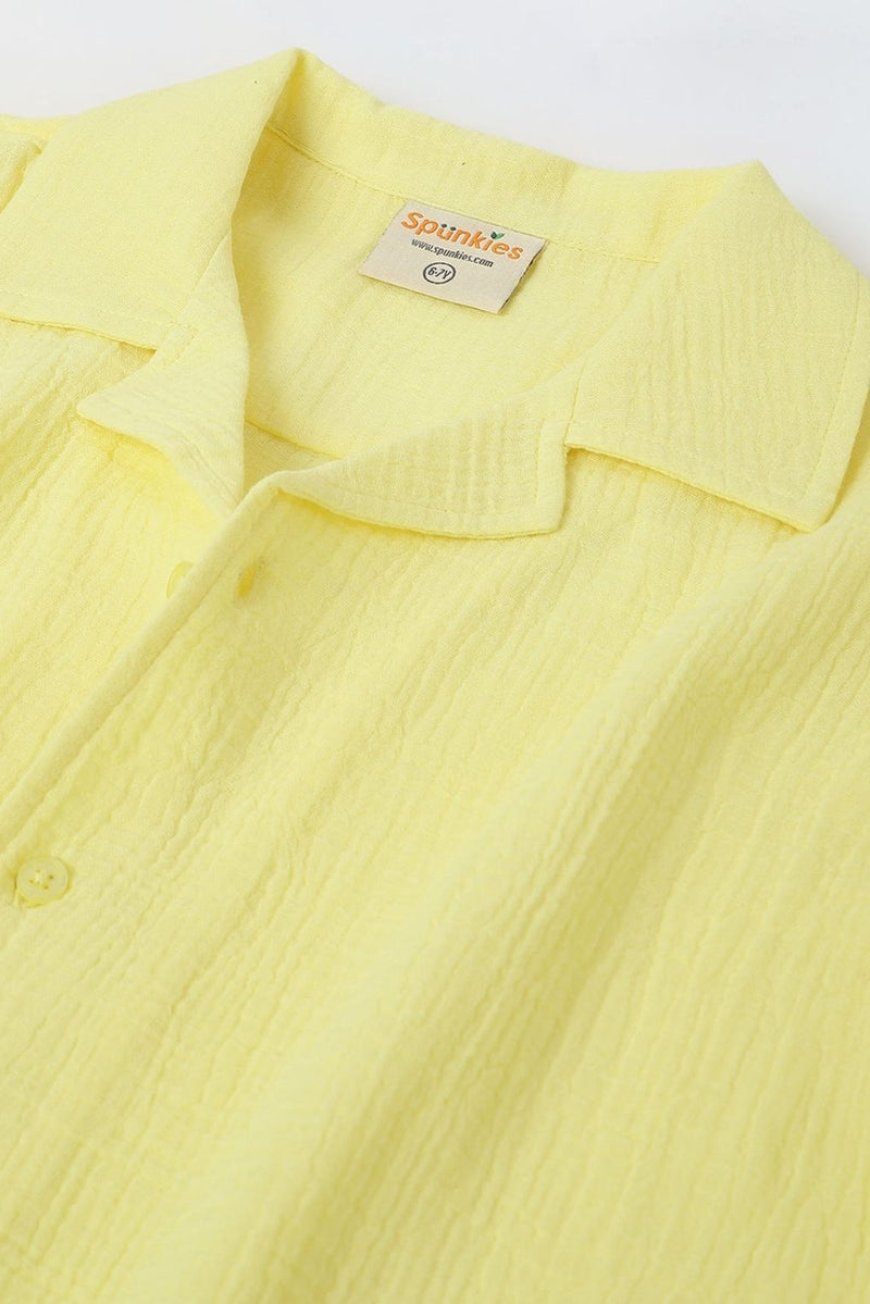 Boys Yellow Gauze Summer Set