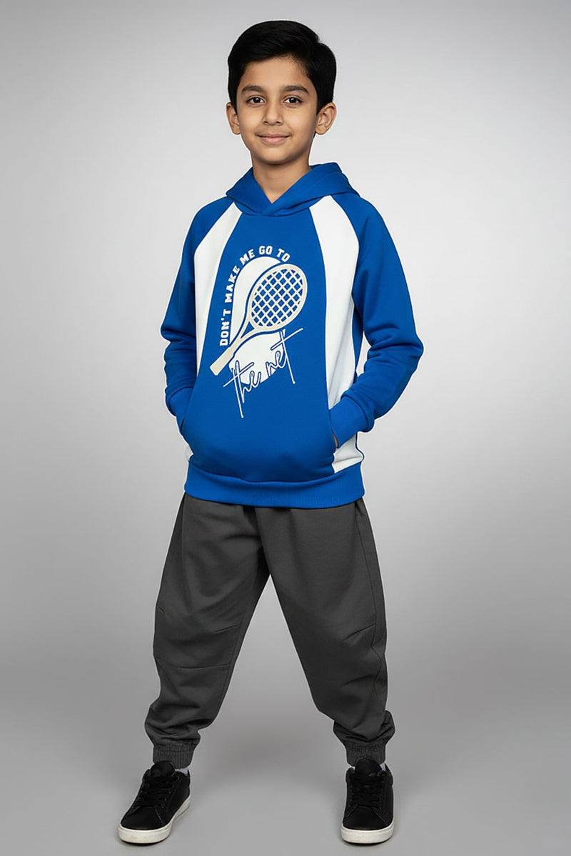 Spunkies Boys Blue Hoodie Printed Hoodie Sweatshirt