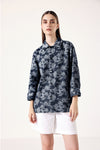 Floral Blaze Denim Unisex Overshirt