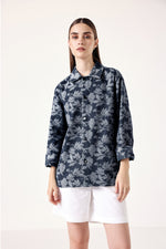 Floral Blaze Denim Unisex Overshirt