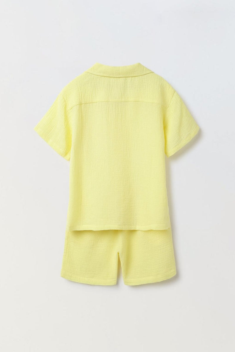 Boys Yellow Gauze Summer Set