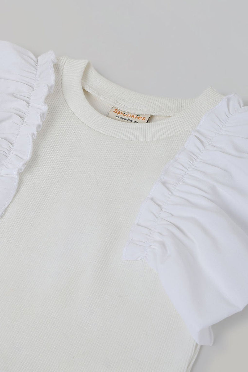 Girls Fashionable White Sleeveless Top