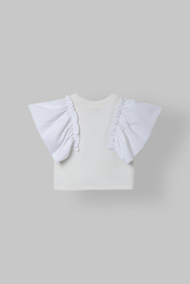 Girls Fashionable White Sleeveless Top