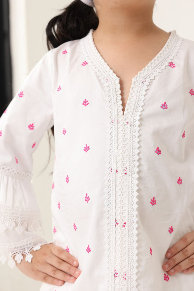 Spunkies Girls White Long Sleeve Kids Set