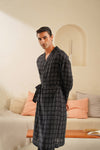 Noire Plaid Wrap Robe