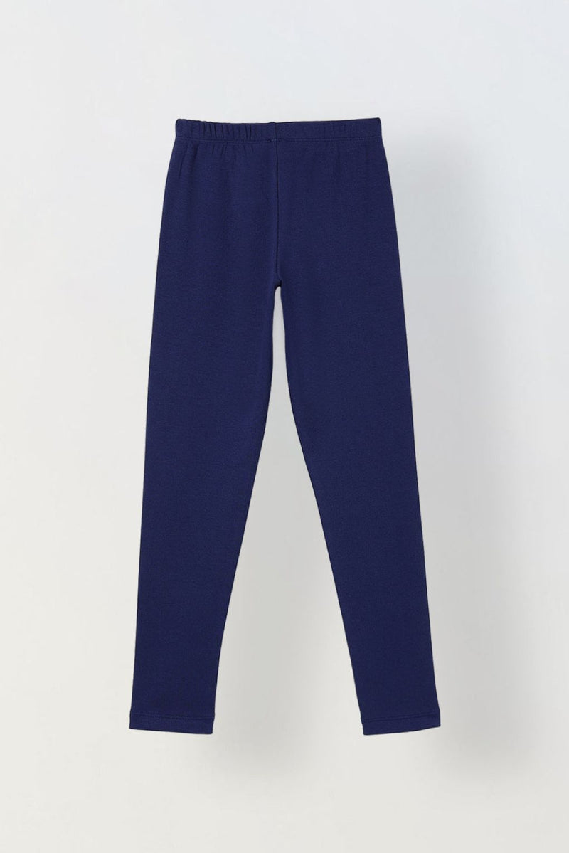 Spunkies Girls Navy Ribbed Fitted Leggings