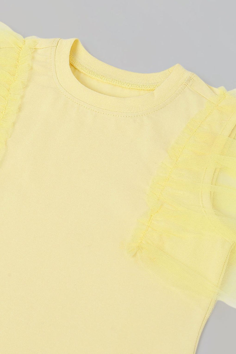Girls Fashionable Yellow Sleeveless Top