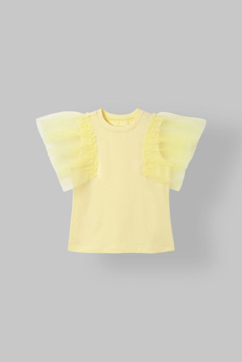Girls Fashionable Yellow Sleeveless Top
