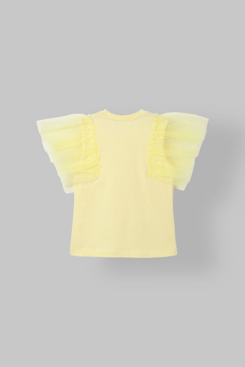 Girls Fashionable Yellow Sleeveless Top
