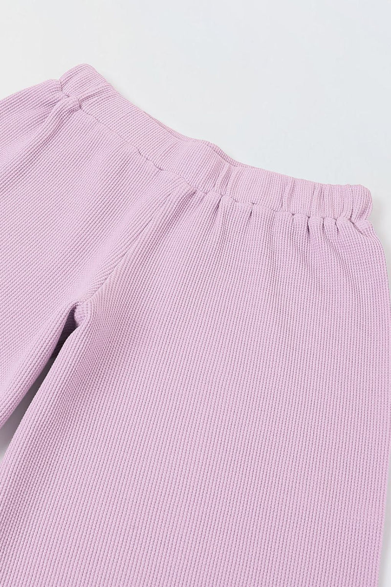 Spunkies Girls Purple Solid Elasticated Waist Trousers
