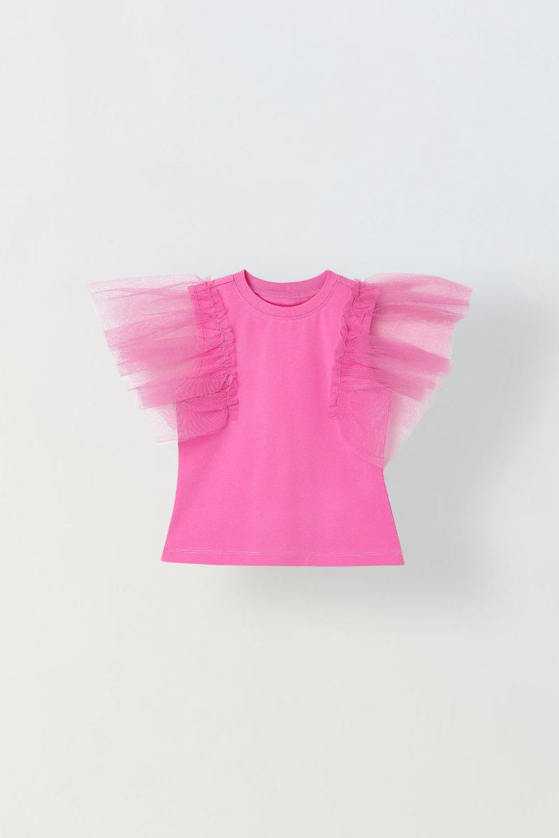 Girls Fashionable Pink Sleeveless Top