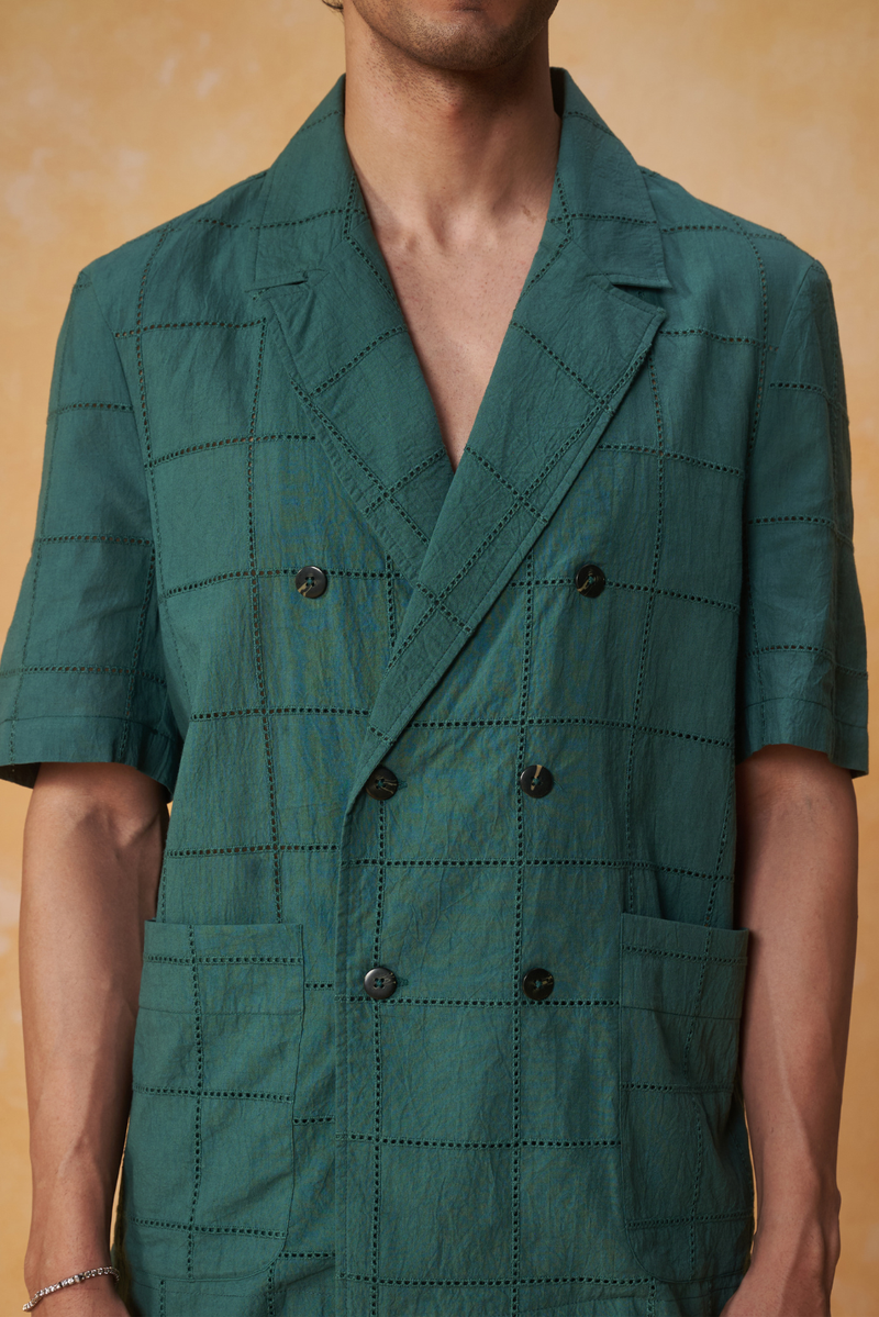 Unnie Schiffli Green Co-ord Set