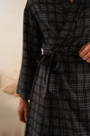 Noire Plaid Wrap Robe