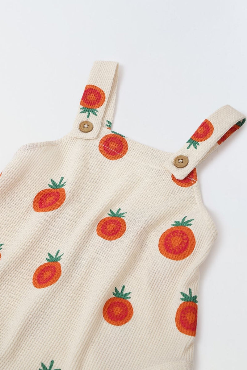 Cotton Waffle Knit Printed Regular Casual Wear Romper