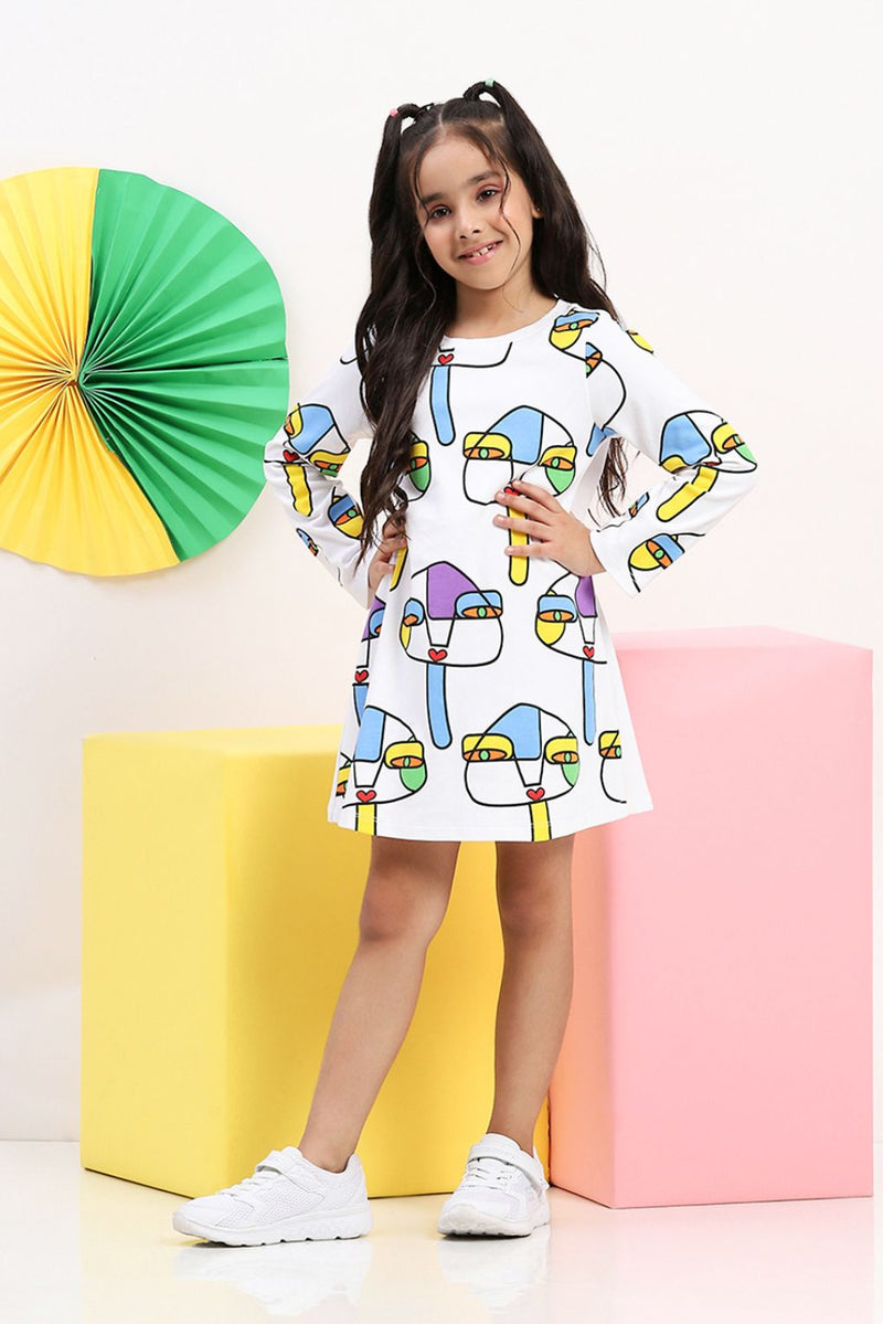White Printed Play Dress