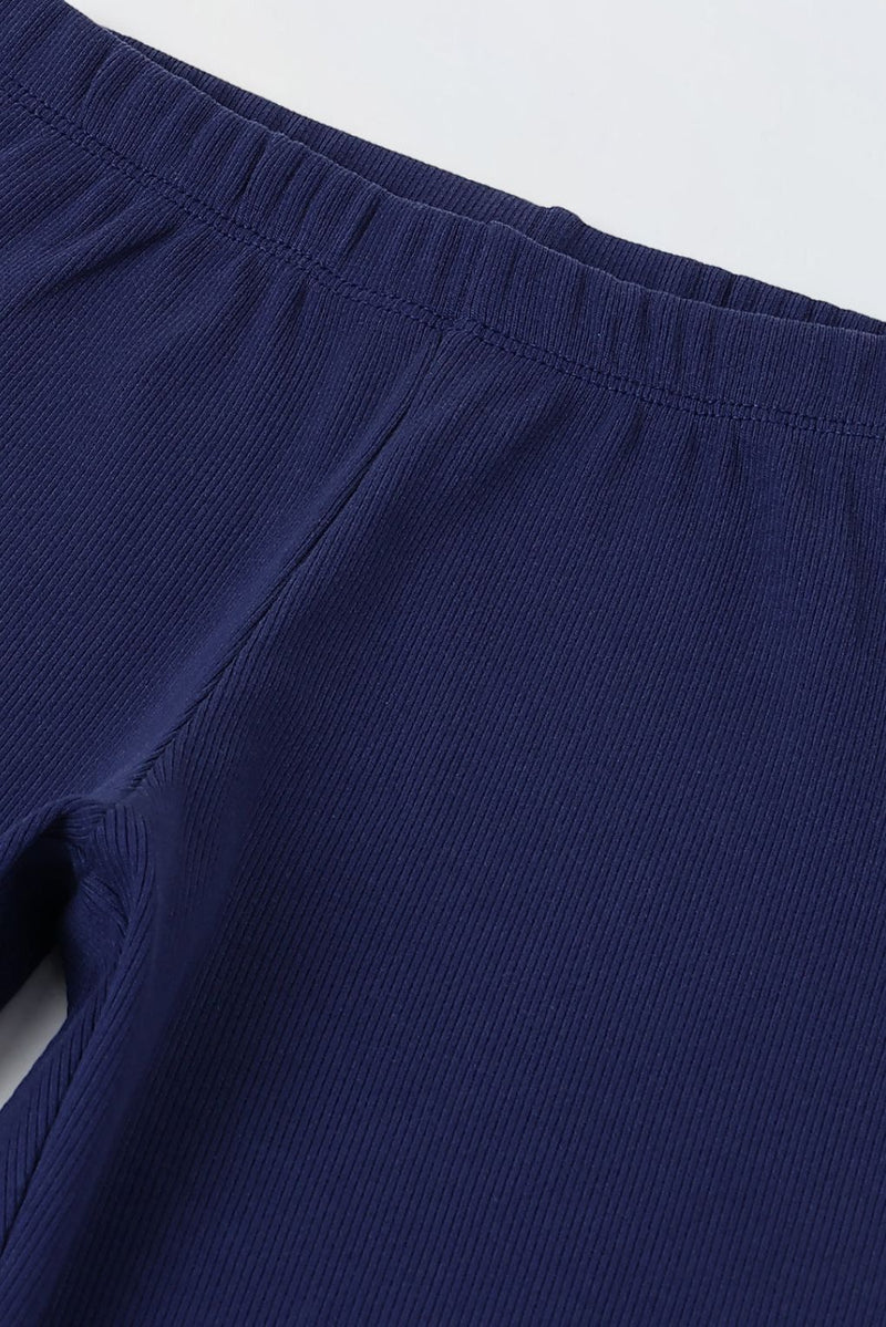 Spunkies Girls Navy Ribbed Fitted Leggings