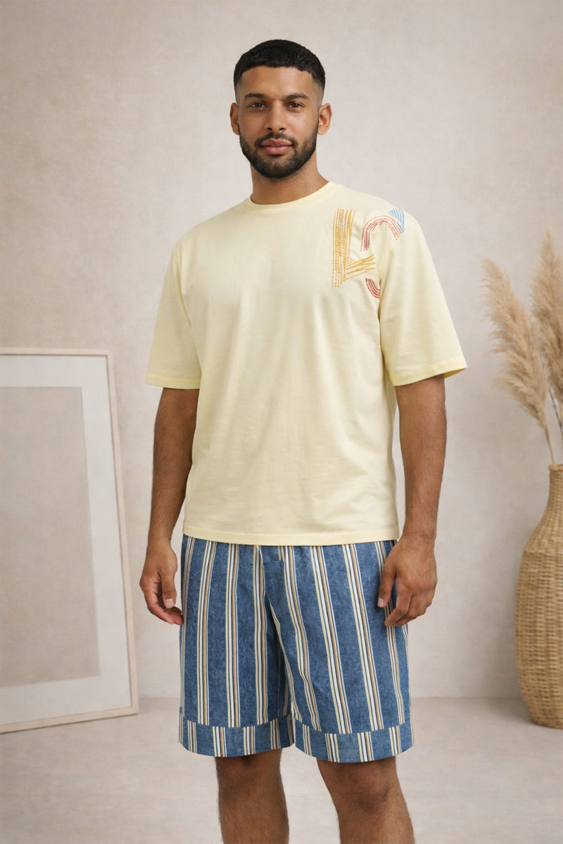 LOVE DREAMLINE YELLOW STRIPES MEN’S CO-ORD SET