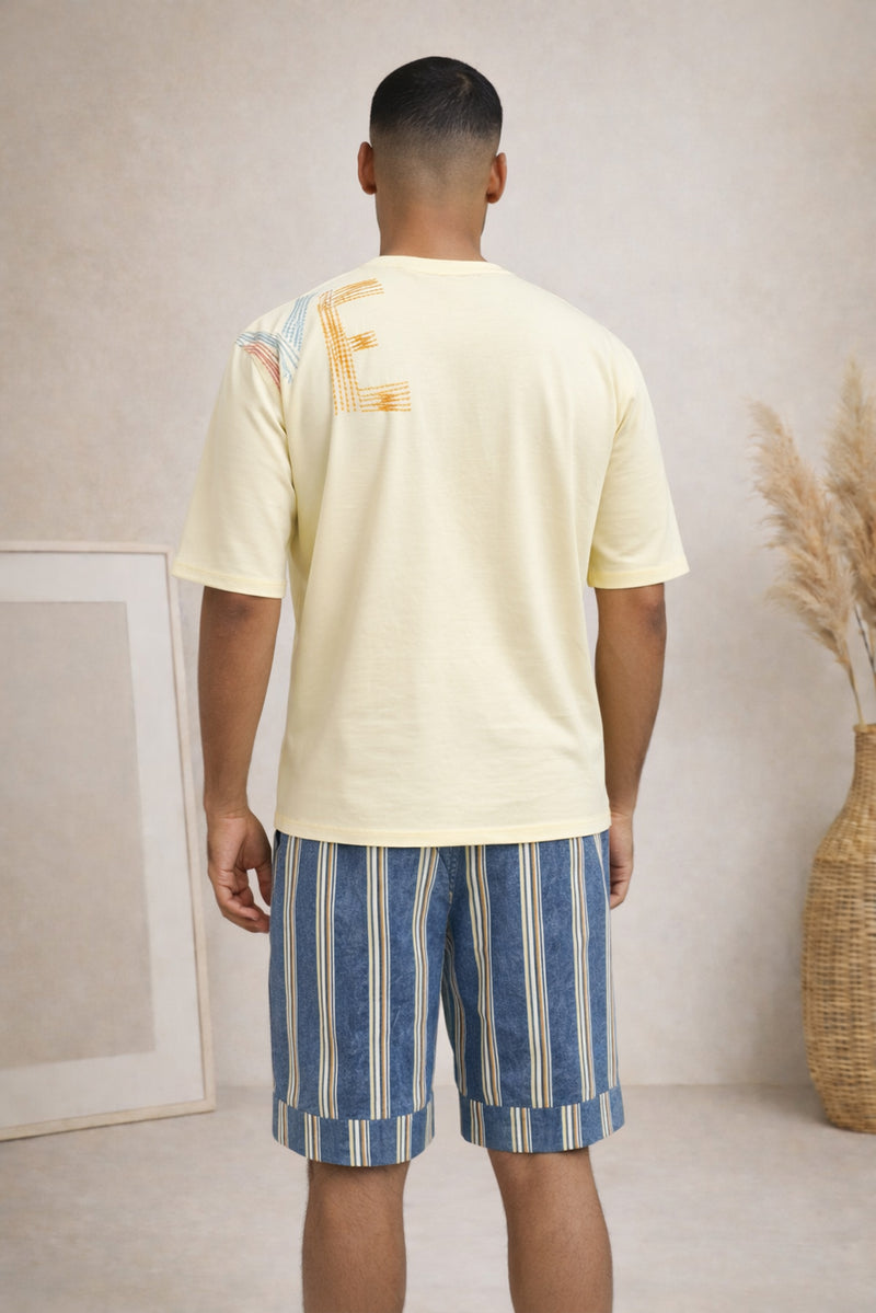 LOVE DREAMLINE YELLOW STRIPES MEN’S CO-ORD SET