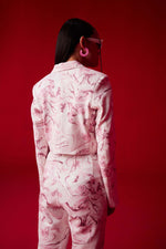 Pink Glam'ourista Crop Blazer Set