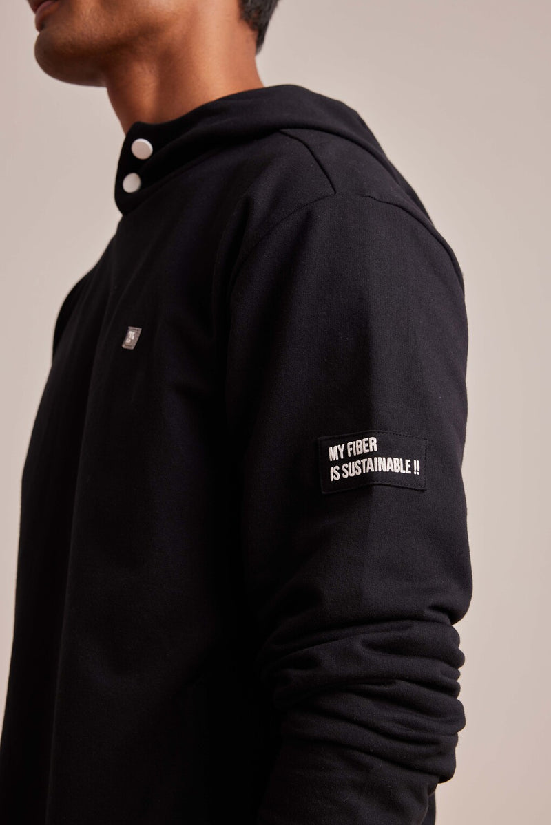 Black SnapArt Statement Hoodie
