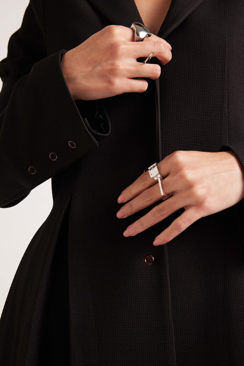 Black Pep'lum Pulse Blazer Set