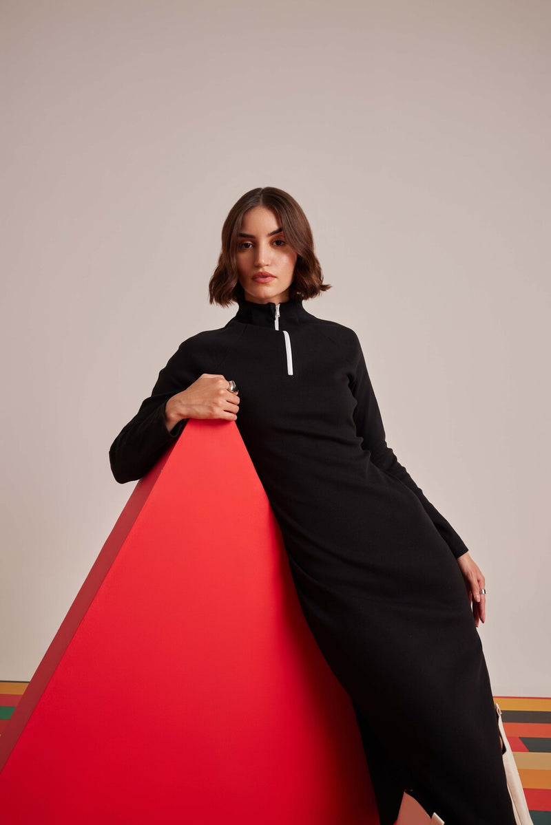 Black Sleek - Fit Rib'bed Dress