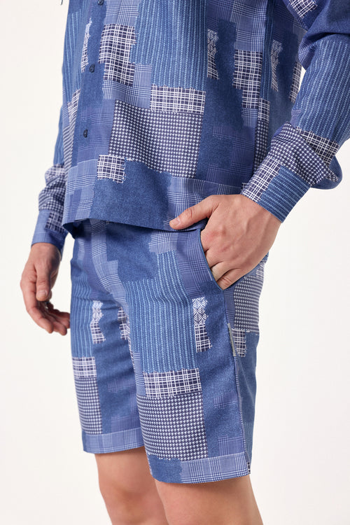 Offbeat Patch Linen Shorts