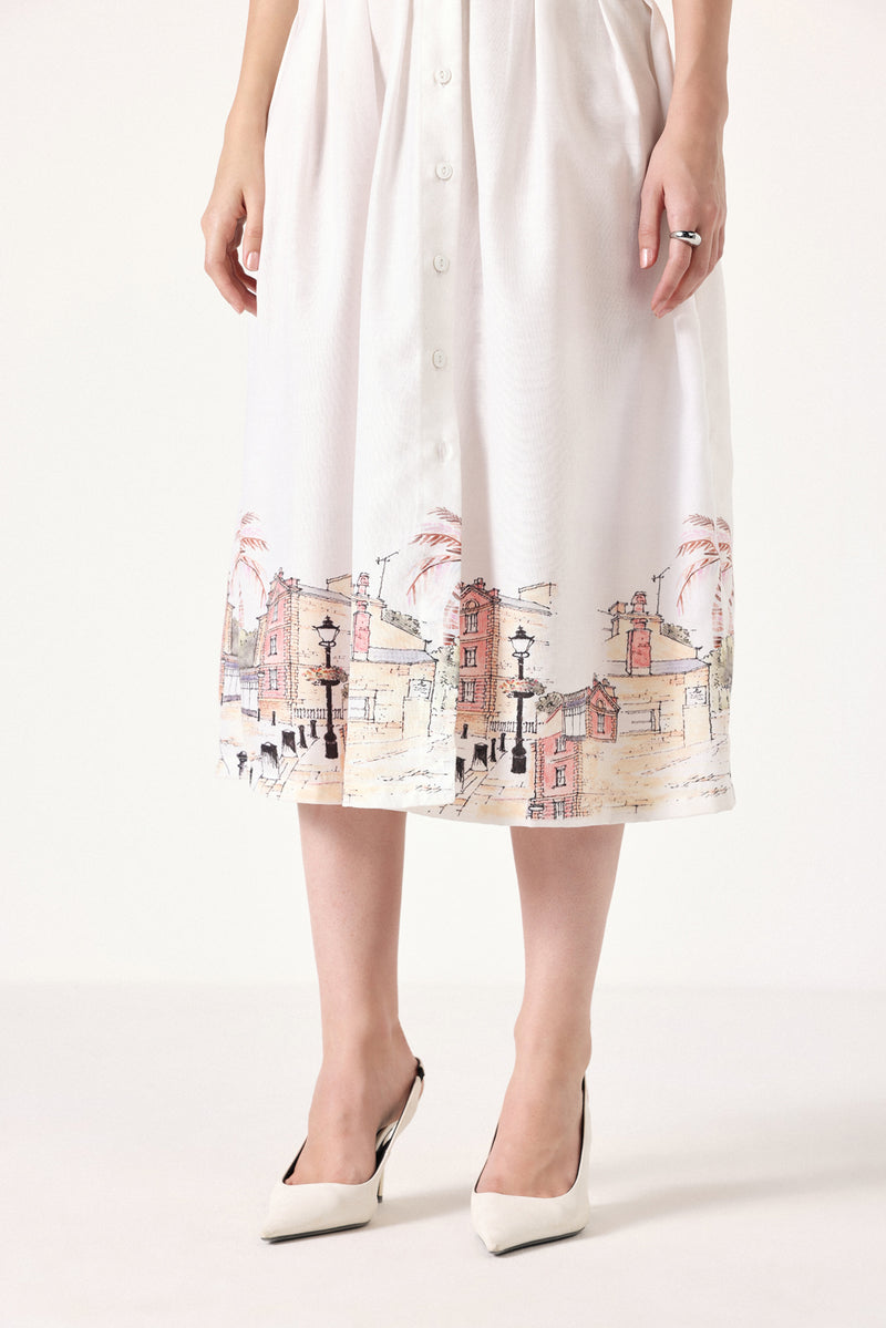 Pleated Linen Dress