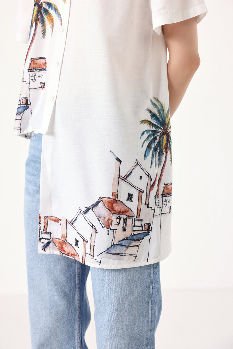 Asymmetry Linen Shirt