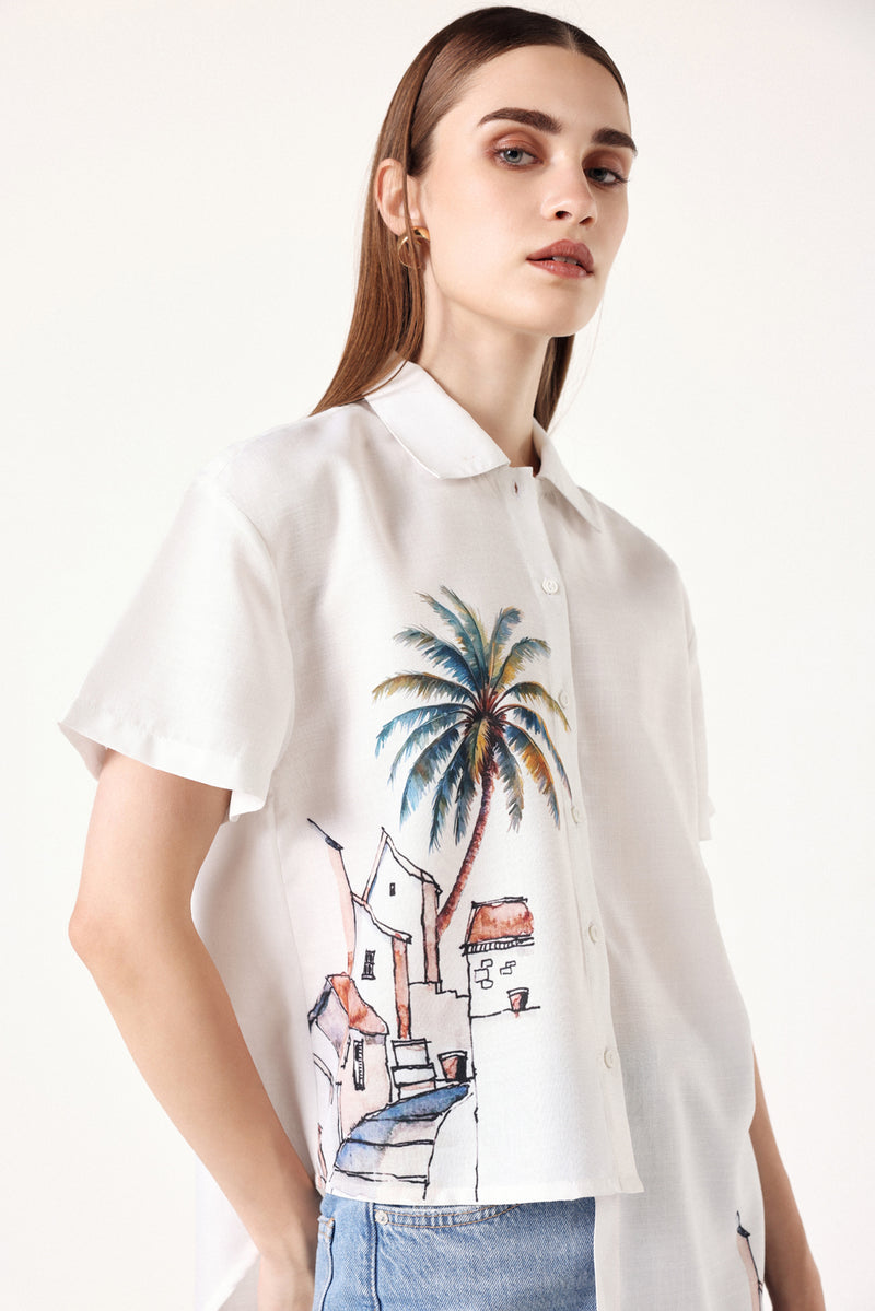Asymmetry Linen Shirt