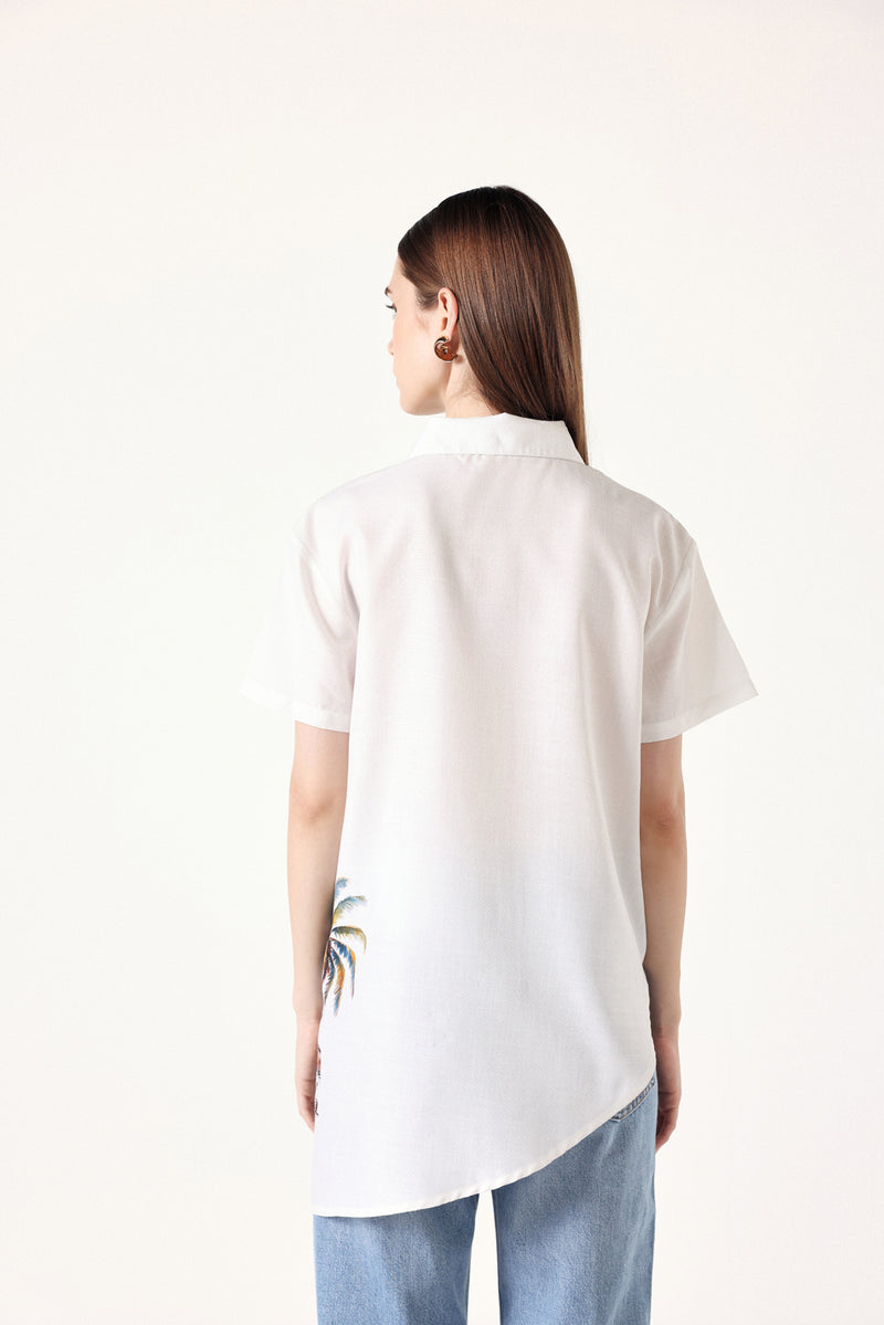 Asymmetry Linen Shirt
