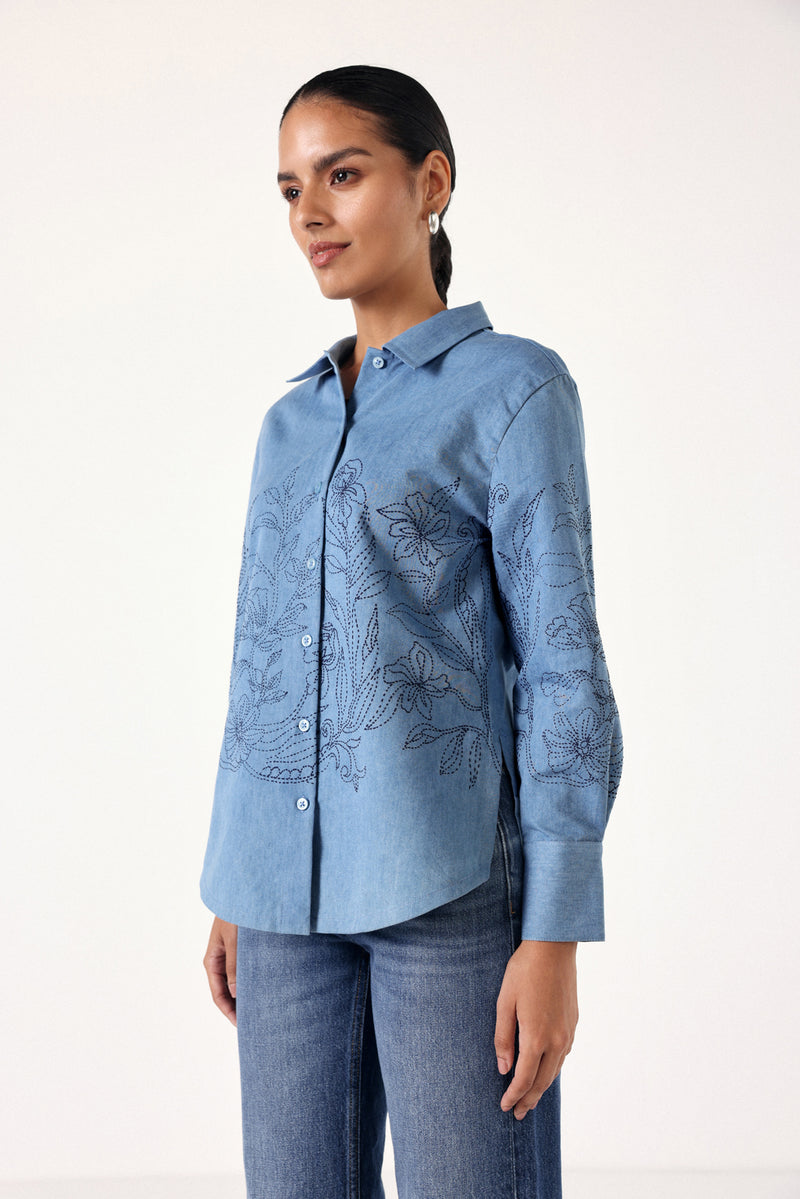 Denim Grain-Line Shirt