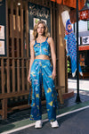 Psychedelic Splash Co-ord Set - Satin Sky