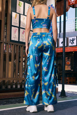 Psychedelic Splash Co-ord Set - Satin Sky